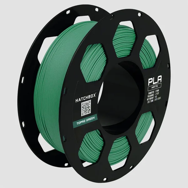 HATCHBOX TOPAZ GREEN MATTE PLA FILAMENT -, 1KG SPOOL