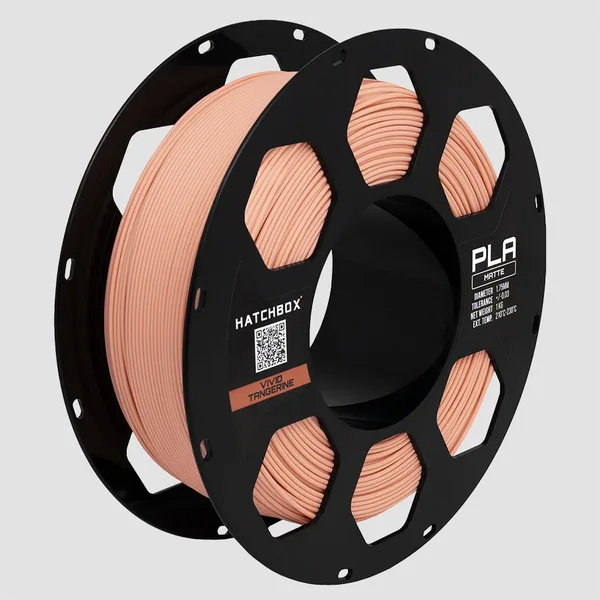 HATCHBOX VIVID TANGERINE MATTE PLA FILAMENT -, 1KG SPOOL