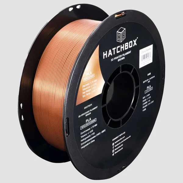 HATCHBOX METALLIC FINISH BROWN PLA FILAMENT -, 1KG SPOOL