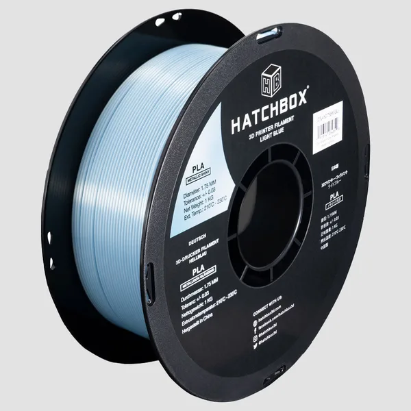 HATCHBOX METALLIC FINISH LIGHT BLUE PLA FILAMENT -, 1KG SPOOL