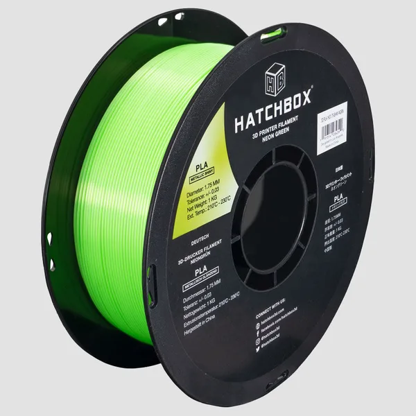HATCHBOX METALLIC FINISH NEON GREEN PLA FILAMENT -, 1KG SPOOL