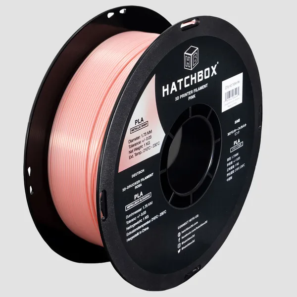 HATCHBOX METALLIC FINISH PINK PLA FILAMENT -, 1KG SPOOL