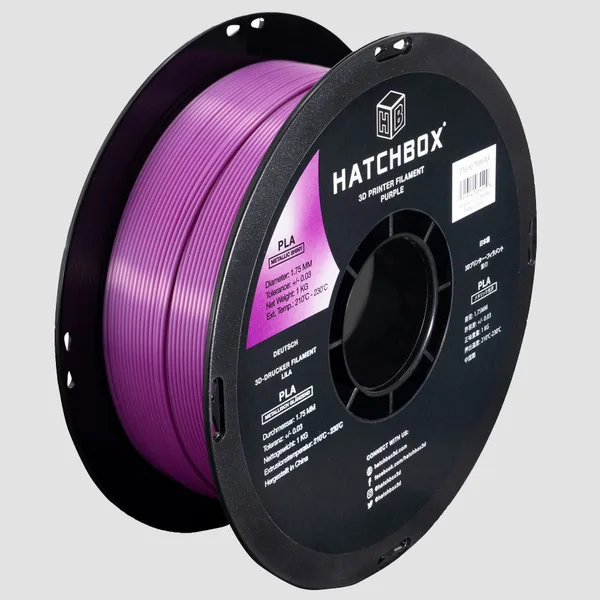 HATCHBOX METALLIC FINISH PURPLE PLA FILAMENT -, 1KG SPOOL