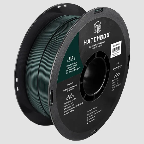 HATCHBOX FOREST GREEN PLA PRO+ FILAMENT -, 1KG SPOOL