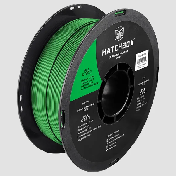 HATCHBOX GREEN PLA PRO+ FILAMENT -, 1KG SPOOL