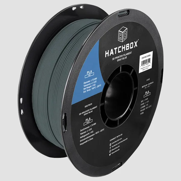 HATCHBOX GRAY BLUE PLA PRO+ FILAMENT -, 1KG SPOOL