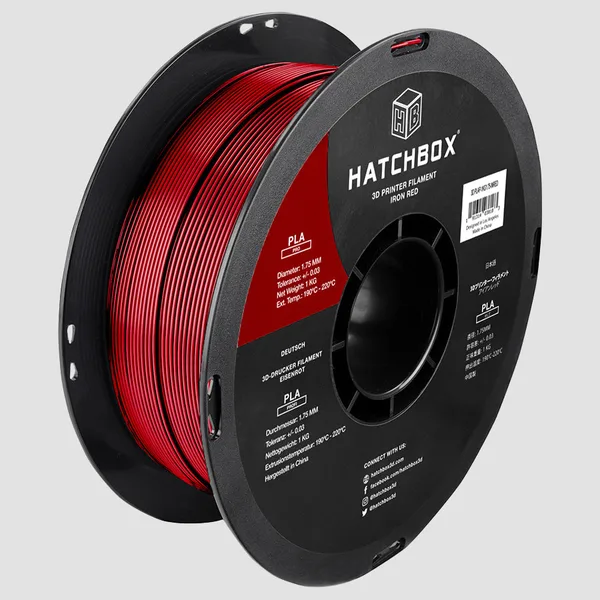 HATCHBOX IRON RED PLA PRO+ FILAMENT -, 1KG SPOOL