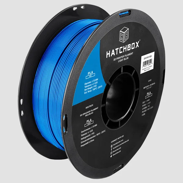 HATCHBOX LIGHT BLUE PLA PRO+ FILAMENT -, 1KG SPOOL