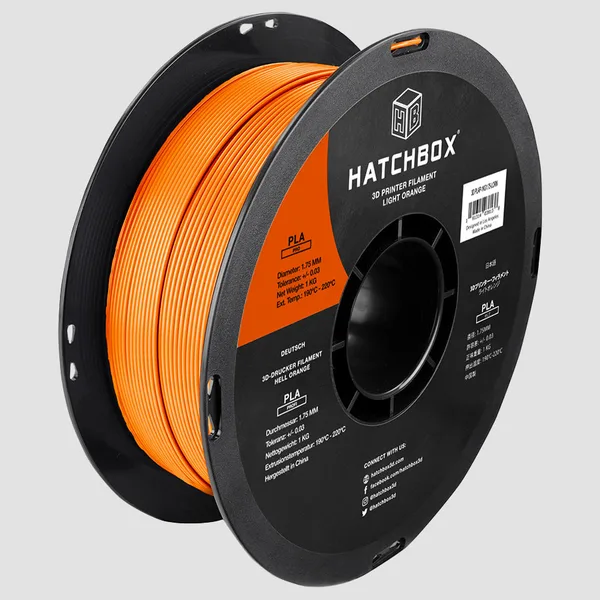 HATCHBOX LIGHT ORANGE PLA PRO+ FILAMENT -, 1KG SPOOL