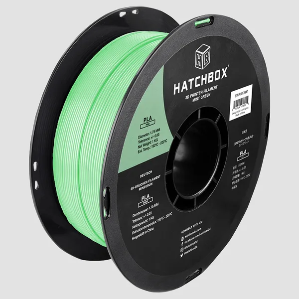 HATCHBOX MINT PLA PRO+ FILAMENT -, 1KG SPOOL