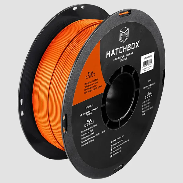 HATCHBOX ORANGE PLA PRO+ FILAMENT -, 1KG SPOOL