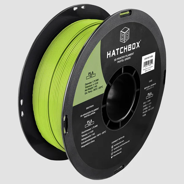 HATCHBOX PASTEL GREEN PLA PRO+ FILAMENT -, 1KG SPOOL