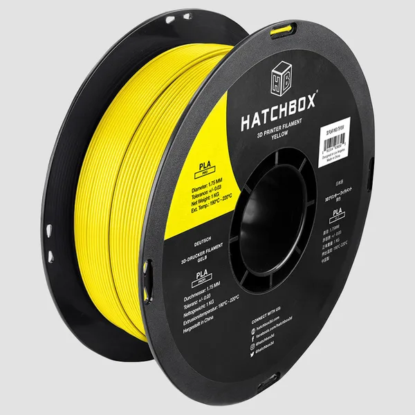 HATCHBOX YELLOW PLA PRO+ FILAMENT -, 1KG SPOOL