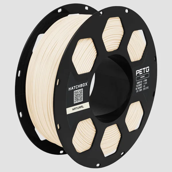HATCHBOX NATURAL RAPID PETG FILAMENT –, 1KG SPOOL