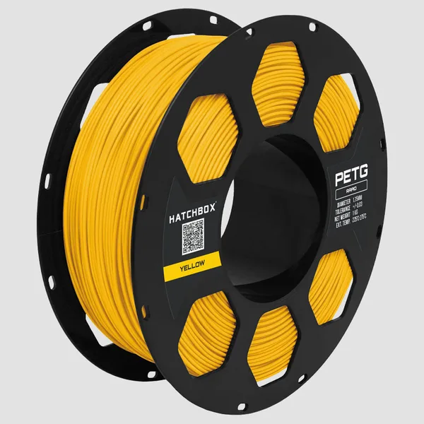 HATCHBOX YELLOW RAPID PETG FILAMENT –, 1KG SPOOL