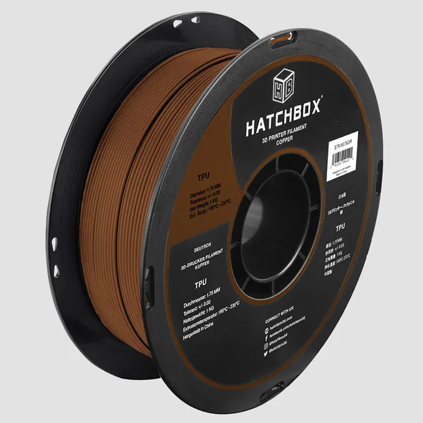 HATCHBOX COPPER TPU FILAMENT -, 1KG SPOOL (SHORE 95A)