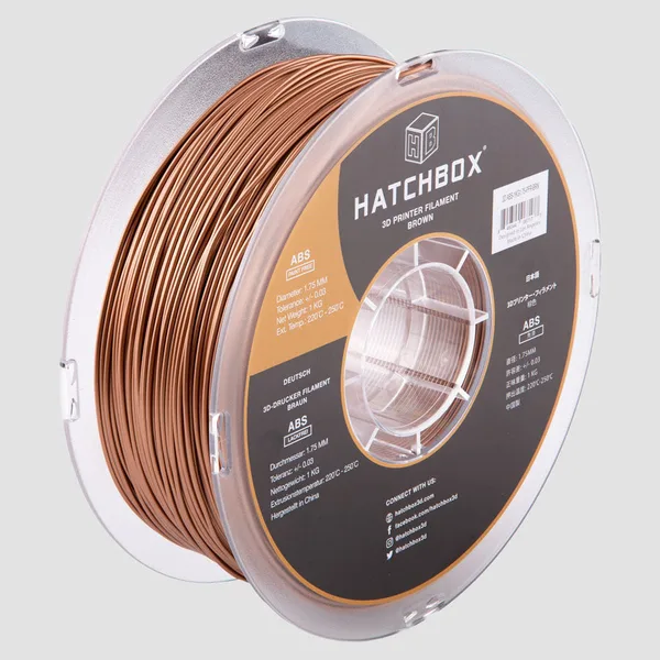 HATCHBOX BROWN PAINT FREE ABS FILAMENT -, 1KG SPOOL