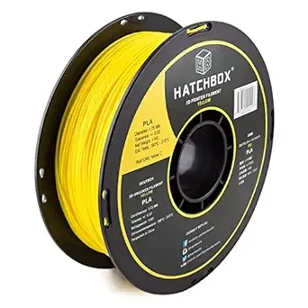 HATCHBOX HATCHBOX Yellow PLA 3D Printer Filament, 1 KG Spool, Dimensional Accuracy +/-, 3D Printing Filament
