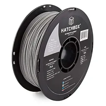 HATCHBOX HATCHBOX Cool Gray PLA 3D Printer Filament, 1 KG Spool, Dimensional Accuracy +/-, 3D Printing Filament