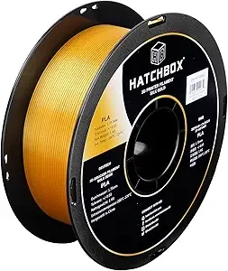 HATCHBOX HATCHBOX Silk Gold PLA 3D Printer Filament, 1 KG Spool, Dimensional Accuracy +/-, 3D Printing Filament
