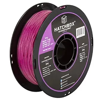 HATCHBOX HATCHBOX Purple TPU 3D Printer Filament Shore 95A, 1 KG Spool, Dimensional Accuracy +/-, 3D Printing Filament