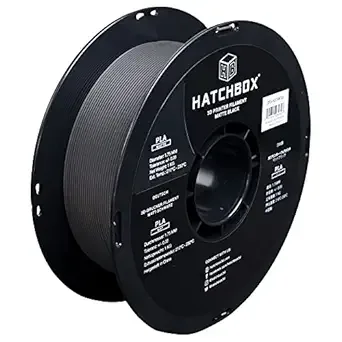 HATCHBOX HATCHBOX Matte PLA 3D Printer Filament, Dimensional Accuracy +/-, 1 kg Spool, Black