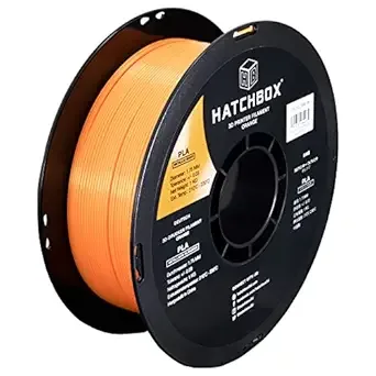 HATCHBOX HATCHBOX Metallic Finish PLA 3D Printer Filament, Dimensional Accuracy +/-, 1 kg Spool, Orange