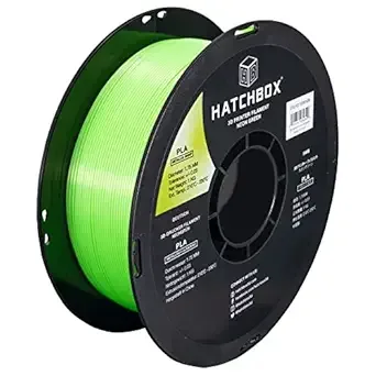 HATCHBOX HATCHBOX Metallic Finish PLA 3D Printer Filament, Dimensional Accuracy +/-, 1 kg Spool, Neon Green