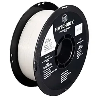 HATCHBOX HATCHBOX Metallic Finish PLA 3D Printer Filament, Dimensional Accuracy +/-, 1 kg Spool, White