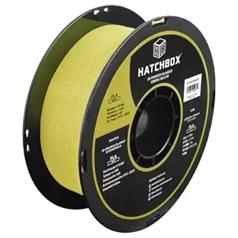 HATCHBOX HATCHBOX Matte PLA 3D Printer Filament, Dimensional Accuracy +/-, 1 kg Spool, Lemon Yellow