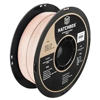HATCHBOX HATCHBOX Beige TPU 3D Printer Filament Shore 95A, 1 KG Spool, Dimensional Accuracy +/-, 3D Printing Filament