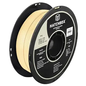 HATCHBOX HATCHBOX Natural TPU 3D Printer Filament Shore 95A, 1 KG Spool, Dimensional Accuracy +/-, 3D Printing Filament