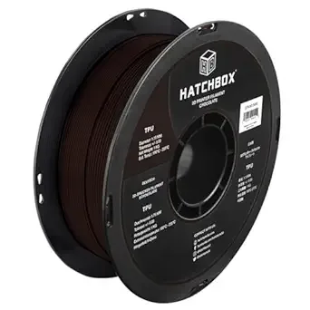 HATCHBOX HATCHBOX Chocolate TPU 3D Printer Filament Shore 95A, 1 KG Spool, Dimensional Accuracy +/-, 3D Printing Filament