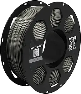 HATCHBOX HATCHBOX Black High Speed PETG 3D Printer Filament, Dimensional Accuracy +/-, 1 kg Spool, Compatible with FDM Printers for Fast, Precise Printing