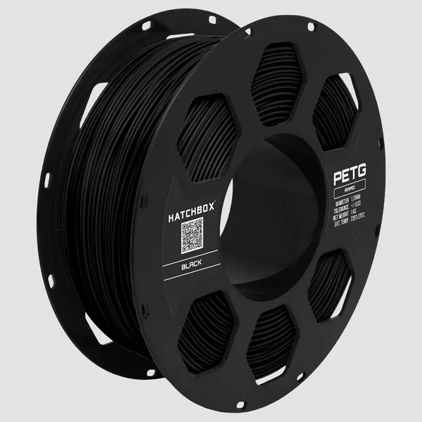HATCHBOX BLACK RAPID PETG FILAMENT –, 1KG SPOOL
