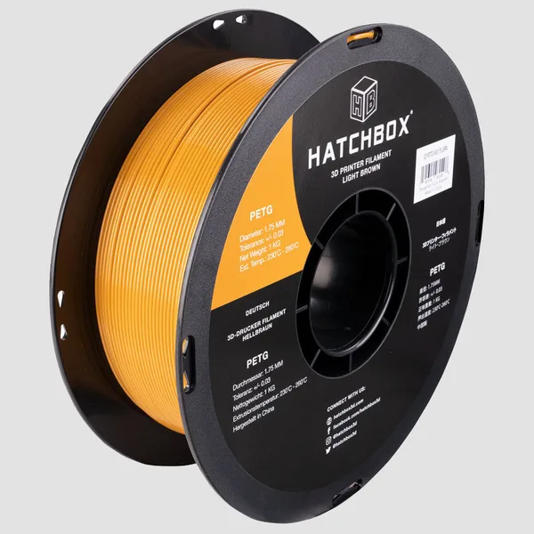 HATCHBOX LIGHT BROWN PETG FILAMENT -, 1KG SPOOL