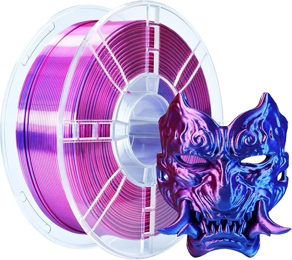 iBoss iBOSS Silk PLA Plus Filament+/-, Silk Dual Color Blue Red 3D Printer Filament, Shiny Coextrusion PLA+ Filament, Color Change Filament 3D Printing Filament 1kg/2.2lb, Silk Red Blue