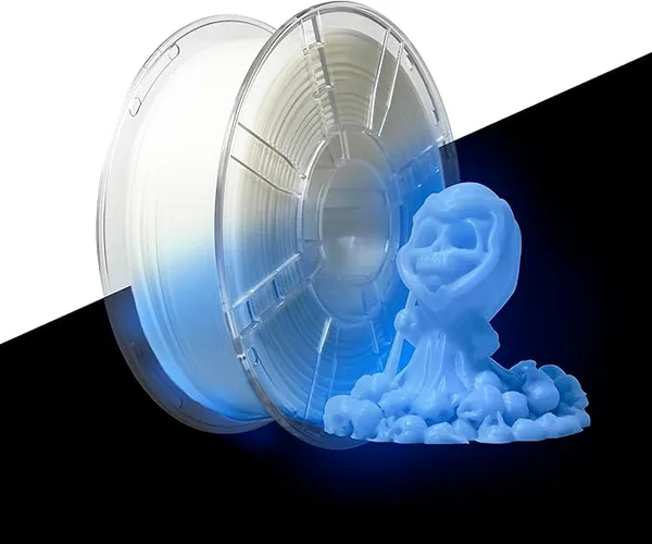 iBoss iBOSS Glow in The Dark PLA+ Filament, Neatly Wound Luminous PLA Plus 3D Printer Filament +/-, Fit Most 3D Printers, 1kg Spool (2.2lbs), Noctilucent Blue PLA PRO Filament, Glow Blue