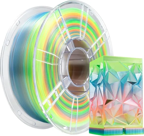 iBoss iBOSS Gradient PLA Plus 3D Printer Filament+/-, 1kg Spool (2 2lbs) Transparent Tri Color 3D Printing Filament, PLA Pro 3D Filament,Fit Most FDM Printer(Transparent Red Blue Green)