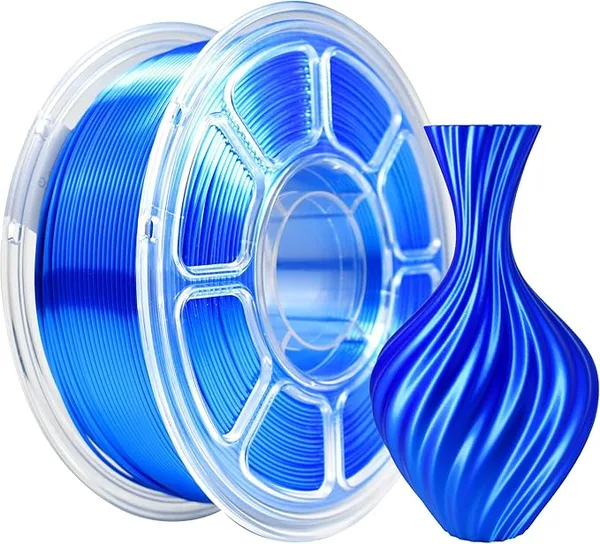 iBoss iBOSS Silk PLA Plus Filament Blue 1KG, Shiny Silk 3D Printer Filament Dimensional Accuracy +/-, 1kg Spool(2.2lbs) 3D Printing Filament Fits for Most FDM 3D Printers
