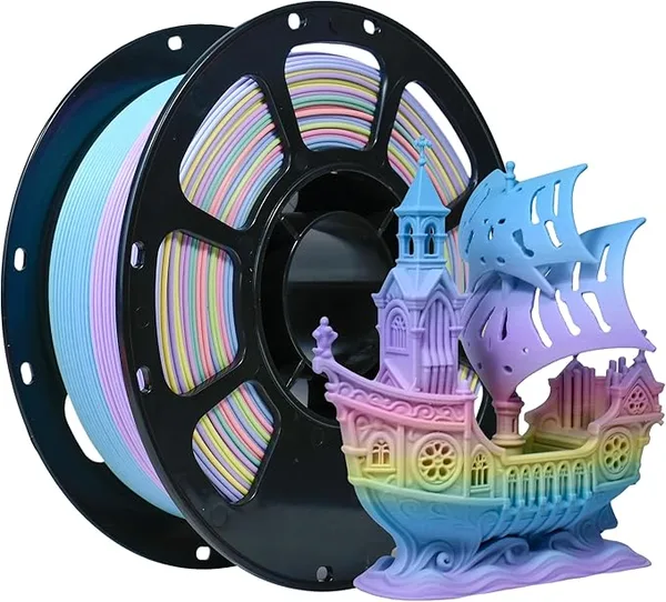 iBoss iBOSS Matte PLA+ Filament +/-, 3D Printer Filament 1kg (2.2lbs) Spool, Matte Muticolor 3D Printing Filament, PLA Filament Rainbow Plus (Matte Dream Dragon Rainbow)