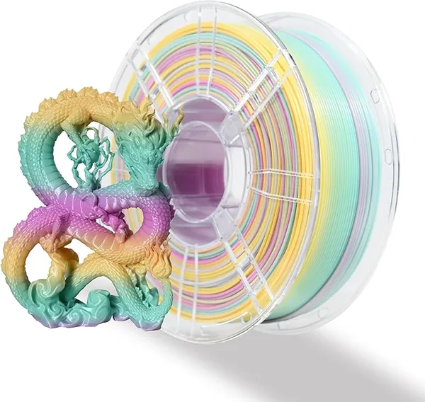 iBoss iBOSS Rainbow PLA Plus 3D Printer Filament +/-, Multicolor Gradient Upgrade PLA+ Filament Strong Toughness No-Tangling 1KG 3D Filament Fit Most FDM 3D Printers,Morandi Rainbow 01