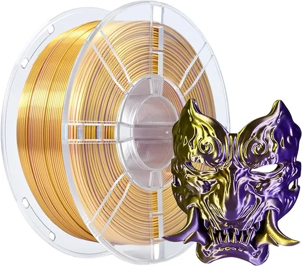 iBoss iBOSS Silk PLA+ Filament Purple Gold Dual Color PLA Plus 3D Printer Filament 2 in 1 Coextrusion 1KG Spool(2.2lbs) 3D Printing Filament Dimensional Accuracy +/- Fit Most FDM Printers