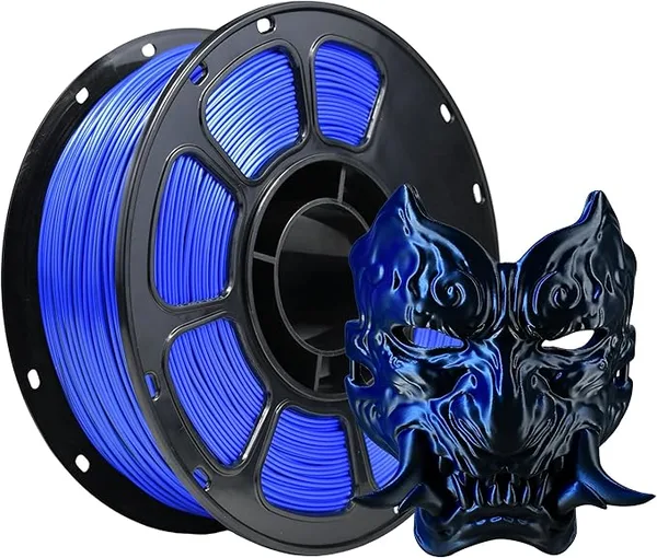 iBoss iBOSS Silk PLA+ Dual Color Filament, Bi-Color Shiny PLA Plus Finish, Smooth & Glossy, 1kg Spool (2.2lbs), Shiny Silk PLA PRO Coextruded Filament for 3D Printers (Silk Blue Black)