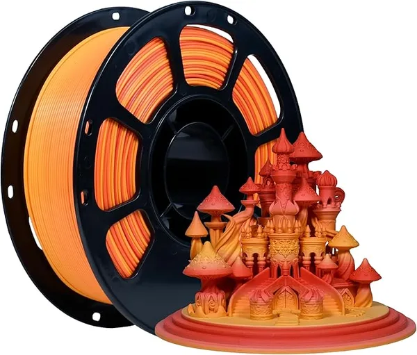 iBoss iBOSS Matte Gradient 3D Printer PLA+ Filament 1.75 +/-, Matte Multicolor Filament PLA Plus 1KG(2.2LBS) Spool, Fit Most FDM 3D Printers (Matte Gradient Yellow-Red)