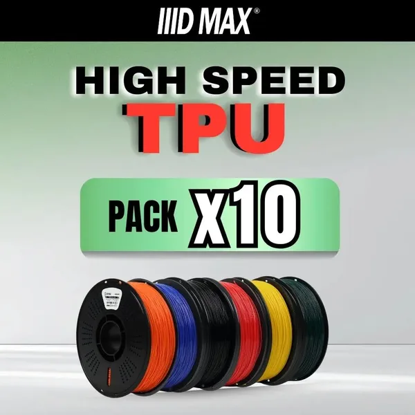 IIID Max 10 x 1kg High Speed TPU (95A) Filament Pack