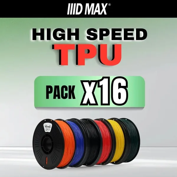 IIID Max 16 x 1kg High Speed TPU (95A) Filament Pack