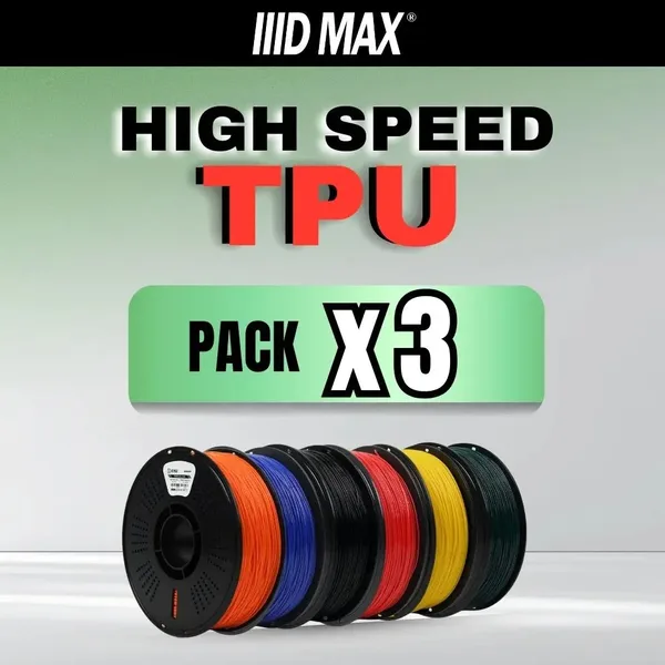 IIID Max 3 x 1kg High Speed TPU (95A) Filament Pack