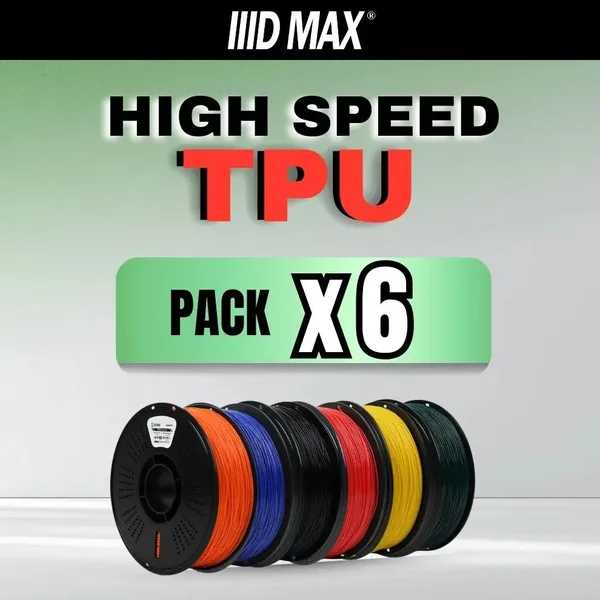 IIID Max 6 x 1kg High Speed TPU (95A) Filament Pack