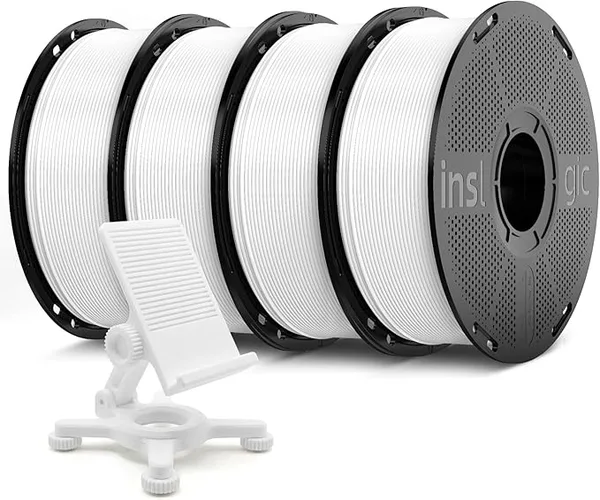 Inslogic 3D Inslogic PETG Pro Pre-Dried 3D Printer Filament, High-Speed PETG Filament, Stronger Toughness, Dimensional Accuracy +/-, Compatible with FDM Printers, 1kg×4 Spools (White×4)